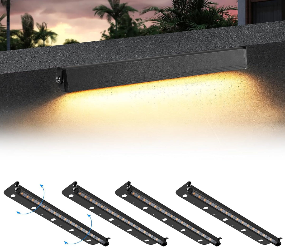 black 4-pack 12inch 5w 2700k soft white hardscpe, main product view
