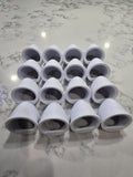The Original Quail Feed Saver Port 1.5inch No Waste DIY Feed Ports for Coturnix Quail 3D Printed Made in USA 16ct White Color