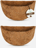 Y&M 2PCS 16" Half Round Coco Liner Pre-Formed Thick Replacement for Wall Basket Planter