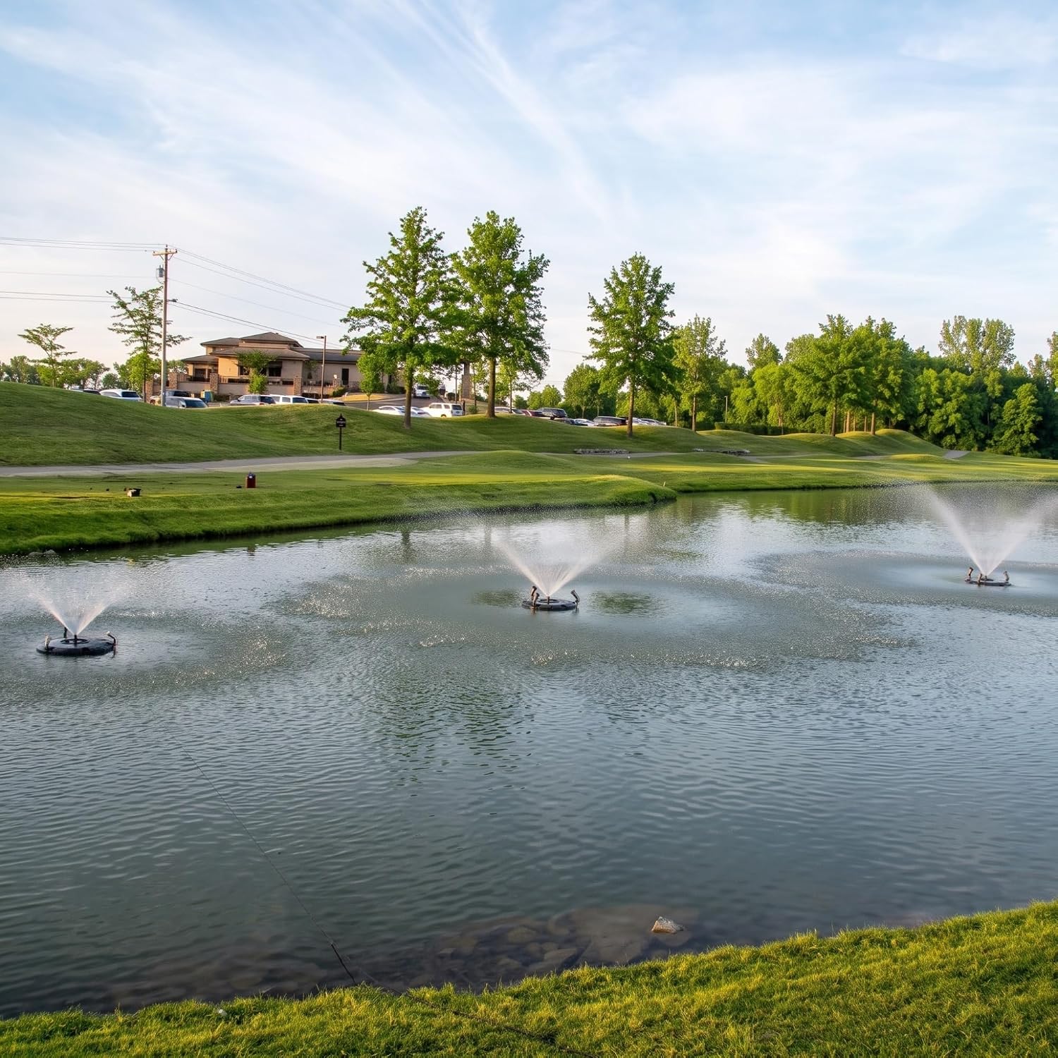 1/4 HP Floating Fountain & Aerator for Ponds and Lakes with 100 ft Cord | 3,000 GPH, 9 spray patterns, Color-changing LED lights, Energy-efficient 192W Pump, Protective Intake Screen