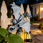 Dragon Tree Hugger Solar Garden Statue Outdoor Figurine Decor Lights | Unique Figurine Light Outdoor Statue Yard Lawn Patio Outside Decor LED Light Birthday Housewarming Gift for Women Mom Grandma