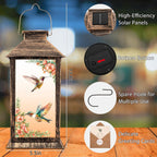 YHmall 5.5 x 13.8 Inch Hummingbird Solar Lanterns Outdoor Waterproof | Birthday Gifts for Women Mom and Grandma, Hanging Decorative Solar Lantern for Garden Yard Lawn Patio Decor