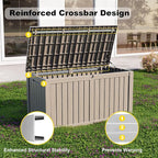 DRATO 150 Gallon Outdoor Storage Box, Large Waterproof Deck Box, Lockable Resin Storage Container with Reinforced Support for Patio Cushions, Garden Tools, UV-Resistant Outdoor Chest（Gray，150 Gallon）