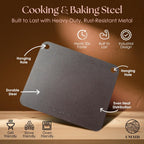 UMAID Pizza Steel for Oven & Grill, 16"x13.4", 1/4" Thick Pre-Seasoned Carbon Steel Baking Steel for Oven, Pizza Steel for Oven, Best Fit for Standard 12" Home Pizza, Includes Recipe Booklet