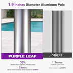 PURPLE LEAF 3-Piece Outdoor Chaise Lounge Set with Market Umbrella Adjustable Sunbathing Daybed for Pool, Garden and Backyard Moon Basalt
