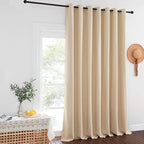 NICETOWN Room Darkening Extra Wide 102 inch Curtain, Grommet Thermal Curtain Voice Reducing Window Treatment for Sliding Glass Door/Bedroom, Biscotti Beige, W100 x L102, 1 Panel