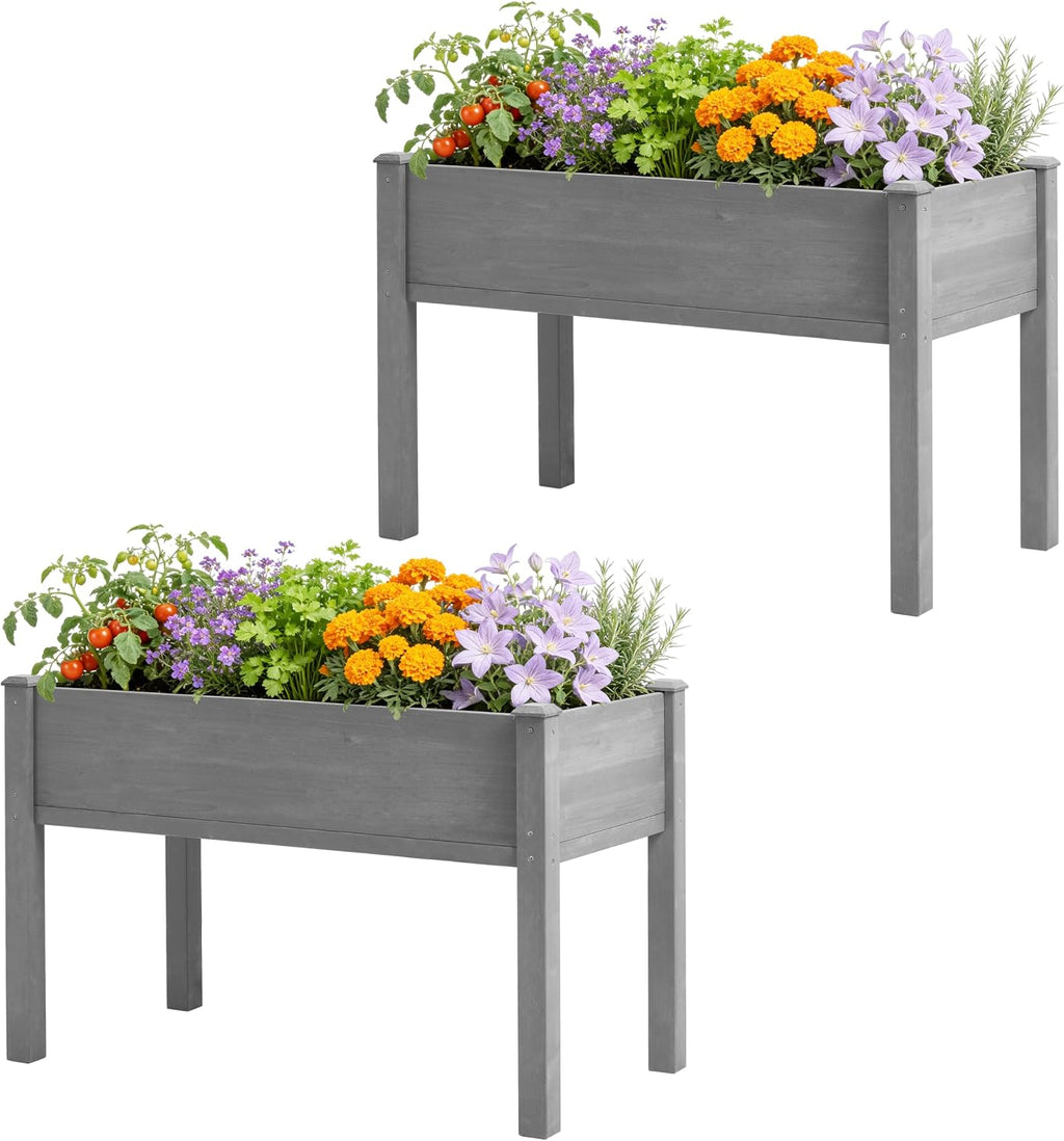 raised garden bed with legs, 48×24×30 cedar wood, main product view
