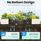 Quictent Galvanized Raised Garden Bed Kit, 8x4x1 ft Oval Metal Planter Box for Vegetables, Strengthened by Crossbar, Beige