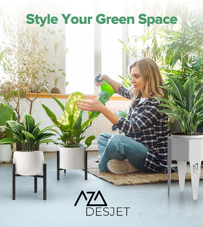 Plant Stand Indoor Adjustable, Metal Modern Indoor Plant Stand, Heavy Duty Plant Stands Outdoor Corner, Stable Plant Holder, Fits 8 to 12 Inches Pots, Black, 1 Pack, Pot & Plant Not Included
