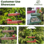 Kingsyard 2 Tier Large Platform Bird Feeder for Outdoors Hanging | Large Recycled Poly Lumber Tray, 5 Lbs Capacity, Garden Decoration Attracts Cardinal Bluebird Goldfinch, Green