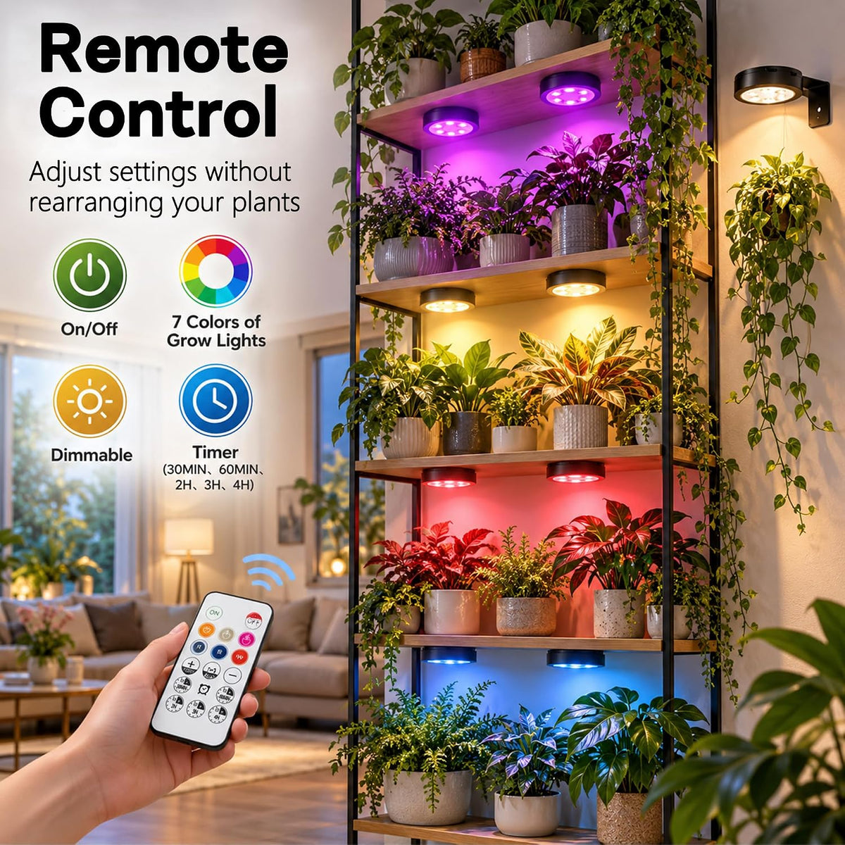 rechargeable grow lights for indoor plants, cordless plant on a desk or shelf