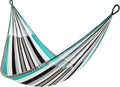 Handwoven Hammock by Yellow Leaf Hammocks - Double Size, Fits 1-2 PPL, 400lb max - Weathersafe, Super Strong, Easy to Hang, Ultra Soft, Artisan Made - Color: Turquoise - Black -White