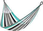 Handwoven Hammock by Yellow Leaf Hammocks - Double Size, Fits 1-2 PPL, 400lb max - Weathersafe, Super Strong, Easy to Hang, Ultra Soft, Artisan Made - Color: Turquoise - Black -White
