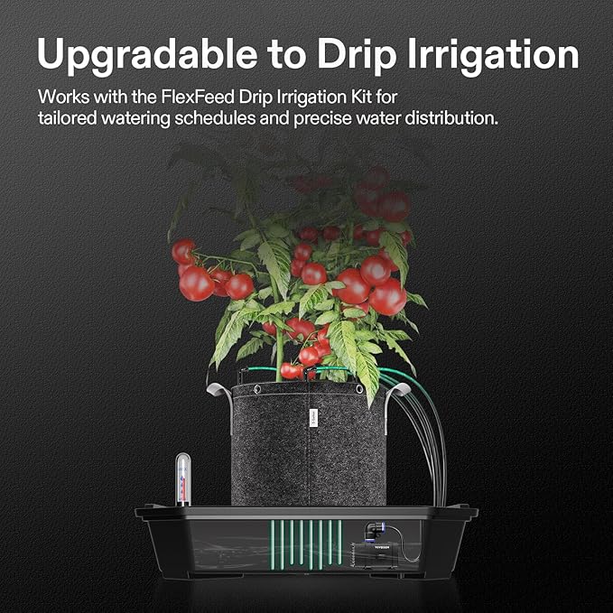 VIVOSUN 8-Pack FlexFeed Self-Watering Pots, Auto Irrigation Fabric Pot Base with Water Meter & Maintenance Window, for Use Indoors/Outdoors in Grow Tents, Greenhouses, Gardens