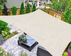 AsterOutdoor Sun Shade Sail Rectangle 10' x 10' UV Block Canopy for Patio Backyard Lawn Garden Outdoor Activities, Cream