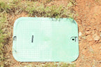 Rectangular Jumbo Valve Box and Cover, 15 in. x 22 in., 12 in. Height, Irrigation Control Valve Lettering, Black Box with Green Overlapping Cover