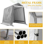 jy qaqa 6x6 ft portable motorcycle carport, heavy, side view