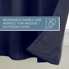 TOWN & COUNTRY BASICS Cabana Solid Heavyweight Indoor Outdoor Curtains, Light Filtering Opacity with Grommet Top, Water Repellent, 2-Pack Set, 54"x84", Dark Navy