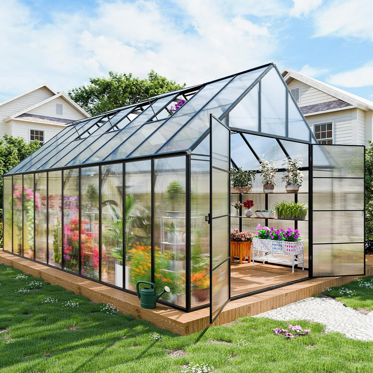 cdcasa 10x20 ft greenhouse for outdoors, large easy, main product view