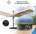purple leaf patio umbrella with base and cover, package contents