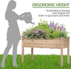 Yaheetech 2pcs Raised Garden Bed 48x24x30in Elevated Wooden Horticulture Planter Box with Legs Standing Growing Bed for Gardening/Backyard/Patio/Balcony, Wood