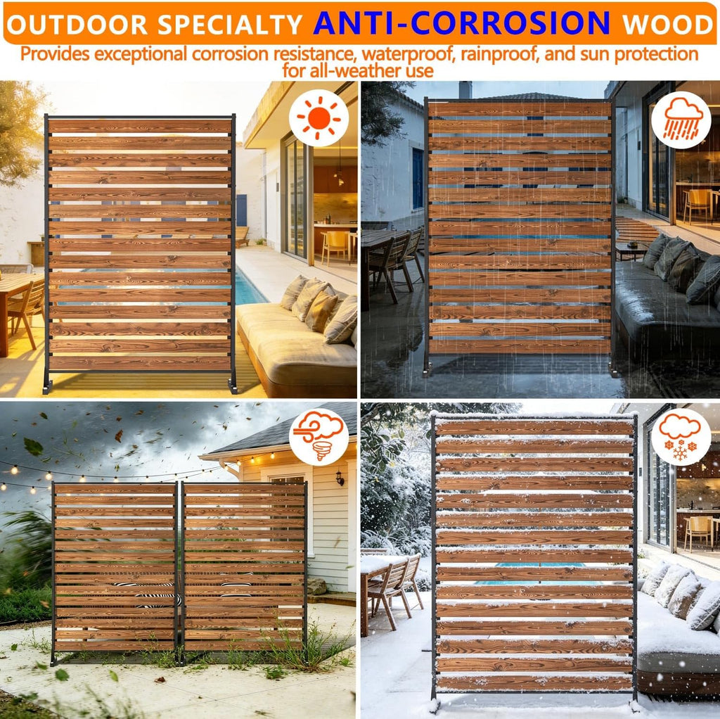 6ft wooden privacy screen, upgrade outdoor specialty anti-corrosion shown in use
