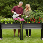 land guard 2 pack galvanized raised garden bed shown in use