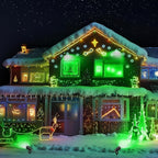 Green Outdoor LED Spot Lights for Yard & Garden – 12W Landscape Lighting, Christmas & Holiday Decor, Adjustable Beam,4Pack