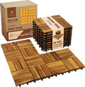 acacia wood interlocking deck tiles, patio & backyard, main product view
