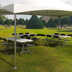 VINGLI 2 Pack Black Plastic Folding Chair, Indoor Outdoor Portable Stackable Commercial Seat with Steel Frame 350lb. Capacity for Events Office Wedding Party Picnic Kitchen Dining