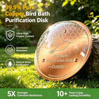 Bird Bath Copper Disk, 99.9% Pure Copper Disc to Keep Water Clean, Physical Safe Water Purification for Garden Birdbaths, Universal Fit for Concrete, Glass & Ceramic Bowls, All-Season Cleaner