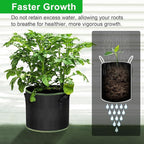 5 Gallon Fabric Grow Bags 6-Pack, Thickened Aeration Planter Bags with Handles Plant Tags Seedling Bags for Outdoor Indoor Vegetable Garden, Black