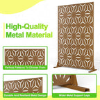 Outdoor Privacy Screen,72" H×47" W Metal Privacy Screen, Freestanding Privacy Fence Panels for Patio
