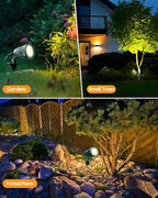 12V24V Low Voltage Landscape Lights Outdoor,6000K White LED Landscape Lights with 3 Color Lenses (Red,Yellow,Green),IP67 Waterproof Outdoor Spot Lights for Garden Passage Wall Tree Fence,6 Pack