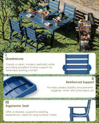 GREENVINES Outdoor Dining Chairs Set of 2 | HDPE | Patio Chair | All-Weather | Blue