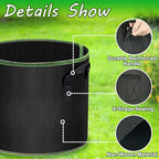 3 Gallon Grow Bags 6 Pack - Thickened Nonwoven Aeration Planter Bags with Handles, Plant Tags & Seedling Bags, Chili Vegetable Gardening Fabric Pots