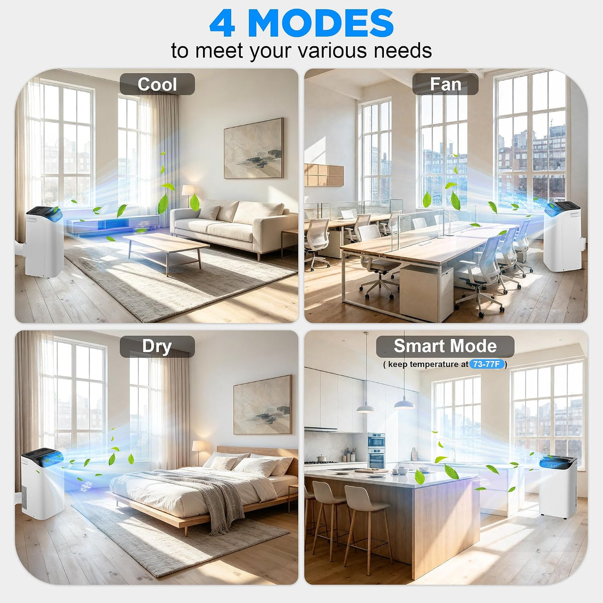 14000btu portable air conditioners,free standing portable ac unit, close-up detail