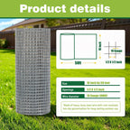 16" x 50' Hardware Cloth - 19 Gauge Heavy-Duty 1/2 Inch Welded Chicken Wire, Hot-Dipped Galvanized Mesh for Chicken Coop & Garden Fencing