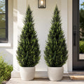 artificial cedar topiary trees, 5 ft uv resistant, main product view