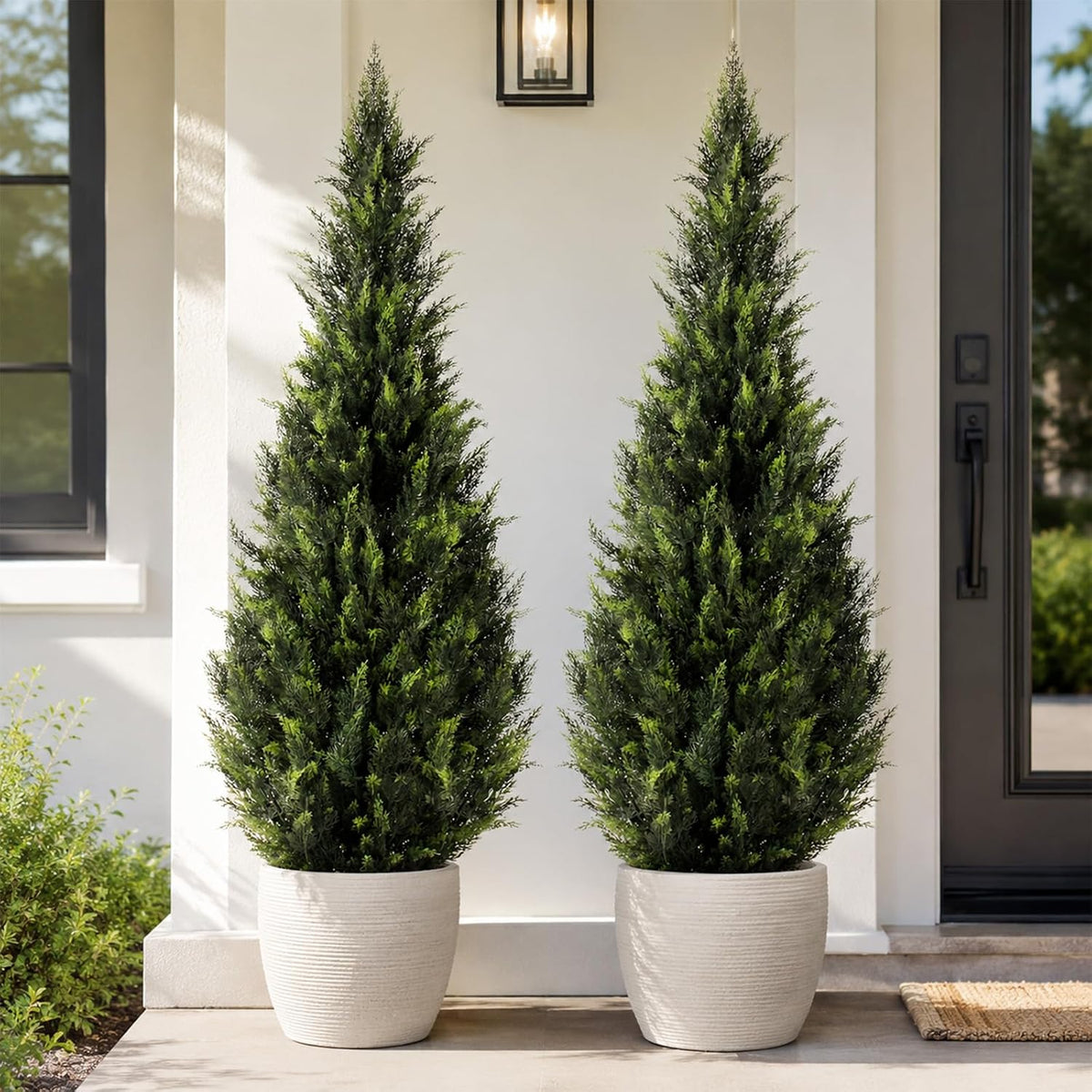 artificial cedar topiary trees, 5 ft uv resistant, main product view