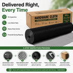 Black Hardware Cloth 1/2 in. x 4 ft. x 100 ft. 19-Gauge | Vinyl Coated Chicken Wire Mesh Roll, Chicken Wire Fencing, Garden Fencing, Rat Wire, Gopher Mesh