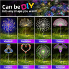 YOTOZU 2 PCS Solar Firework Light, Outdoor Solar Garden Decorative Lights 120 LED Powered 40 Copper Wires String DIY Landscape Light for Walkway Pathway Backyard Decor Parties Perfect Gifts(Green)