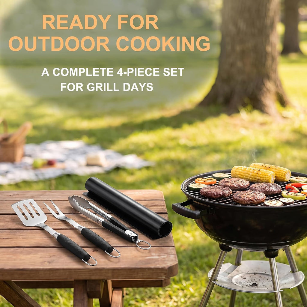 grill utensils set,bbq tools kit grilling accessories for, side view