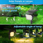 VOLISUN Solar Spotlight Outdoor, IP67 Waterproof Solar Landscape Spot Lights，Uplights for Yard Garden Pathway - 2 Pack (Warm White) 27 LED 3 Lighting Modes