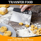 2 PCS Dough Scraper Cutter Set, Heavy Duty Stainless Steel Bench Scraper & Griddle Scraper for Baking, Pizza Dough, Pastry - Multipurpose Kitchen Utensils for Grill, Cleaning
