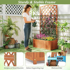 giantex solid acacia wood planter box with trellis, package contents