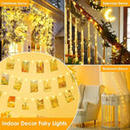 33Ft 100LED Fairy Lights Plug in, Waterproof String Lights Outdoor & Indoor 8 Modes with Timer, Christmas Light Bedroom Decor, Twinkle Light for Girl's Room Garden Christmas Decorations (Warm White)