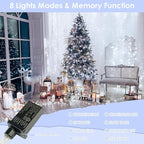 66Ft 200LED Fairy Lights Plug in, Waterproof String Lights Outdoor & Indoor 8 Modes with Timer, Christmas Light Bedroom Decor, Twinkle Light for Girl's Room Garden Christmas Decorations (Cool White)