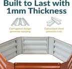 Sunnydaze 11.75" H Raised Metal Garden Bed - Galvanized Raised Garden Bed Outdoor for Vegetables and Flowers - Woodgrain - Hexagon