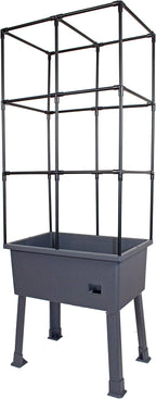 Frame It All Hydroponic Tower with Trellis Frame and Greenhouse Cover, Vertical Garden Planter for Vegetables and Flowers, Self-Watering Garden Tower with 4.35-Gallon Water Storage, 15.75 x 23.5 x 57